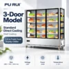 commercial glass door refrigerated display cabinet for malatang, skewers & fresh food
