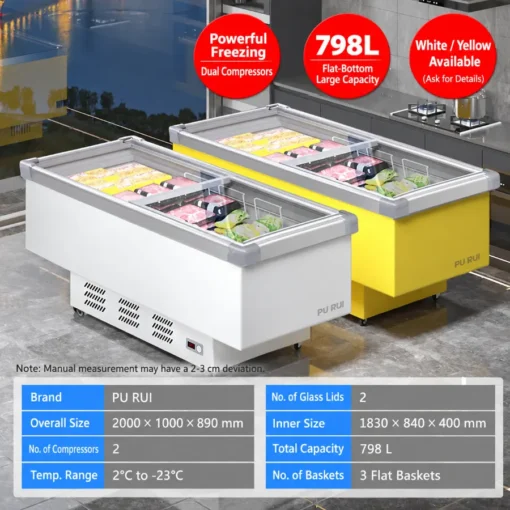 commercial island freezer with glass sliding lid supermarket chest freezer for frozen food display