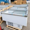 commercial island freezer with glass sliding lid supermarket chest freezer for frozen food display