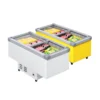 commercial island freezer with glass sliding lid supermarket chest freezer for frozen food display