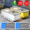 commercial island freezer with glass sliding lid supermarket chest freezer for frozen food display