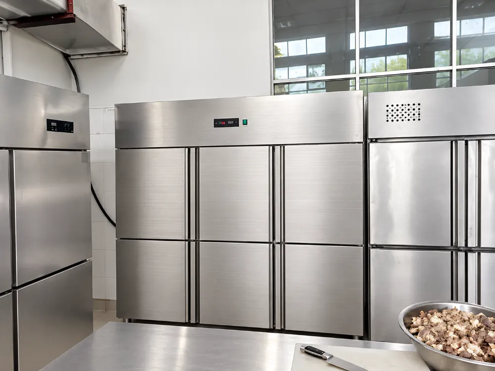 commercial multi door stainless steel upright chiller & freezer