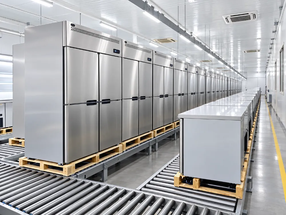 commercial multi door stainless steel upright chiller & freezer