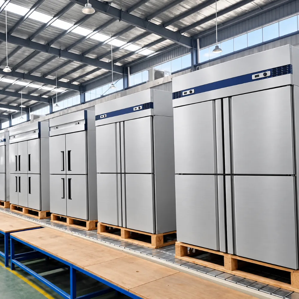 commercial multi door stainless steel upright chiller & freezer