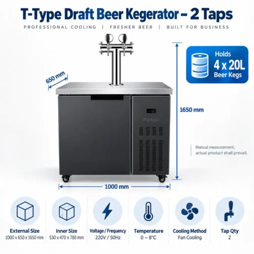 commercial multi tap draft beer cooling & dispensing station