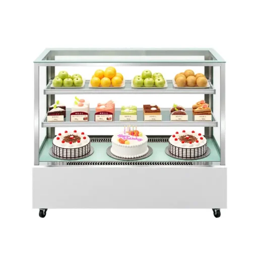 commercial refrigerated cake display case for bakery & pastry shop