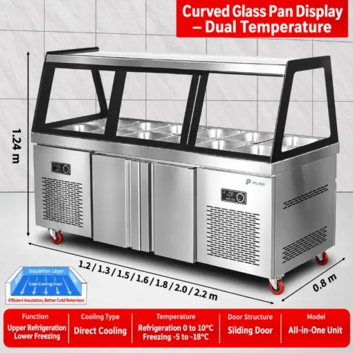 commercial refrigerated deli & meat display case showcase