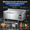 commercial refrigerated & frozen work table with overshelf
