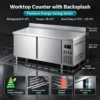 commercial refrigerated & frozen work table with overshelf