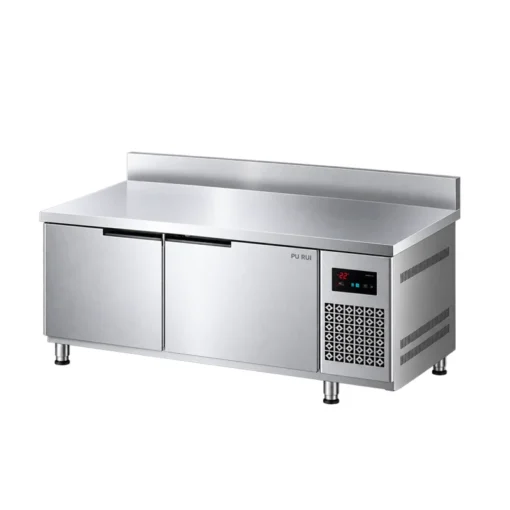 commercial refrigerated & frozen work table with overshelf