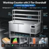 commercial refrigerated & frozen work table with overshelf
