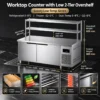 commercial refrigerated & frozen work table with overshelf