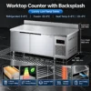 commercial refrigerated & frozen work table with overshelf