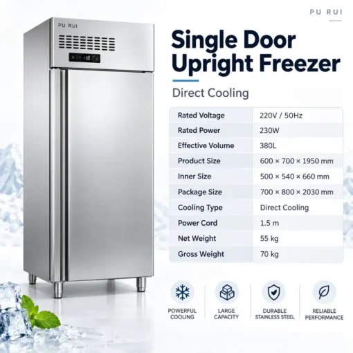 commercial stainless steel fan cooled frost free refrigerator & freezer – large capacity for restaurant kitchens
