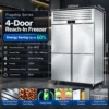 commercial stainless steel multi door reach in refrigerator, freezer & dual temperature cabinet