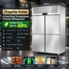 commercial stainless steel multi door reach in refrigerator, freezer & dual temperature cabinet