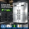 commercial stainless steel multi door reach in refrigerator, freezer & dual temperature cabinet