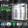 commercial stainless steel multi door reach in refrigerator, freezer & dual temperature cabinet