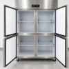 commercial stainless steel multi door reach in refrigerator, freezer & dual temperature cabinet