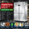 commercial stainless steel multi door reach in refrigerator, freezer & dual temperature cabinet