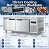 commercial stainless steel refrigerated worktable with refrigerator & freezer compartments
