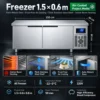 commercial stainless steel refrigerated worktable with refrigerator & freezer compartments