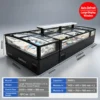 commercial supermarket combined island freezer with panoramic glass display and modular configuration