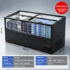 commercial supermarket combined island freezer with panoramic glass display and modular configuration