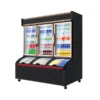 commercial supermarket dual temperature display refrigerator & freezer combination cabinet