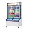 commercial supermarket dual temperature display refrigerator & freezer combination cabinet