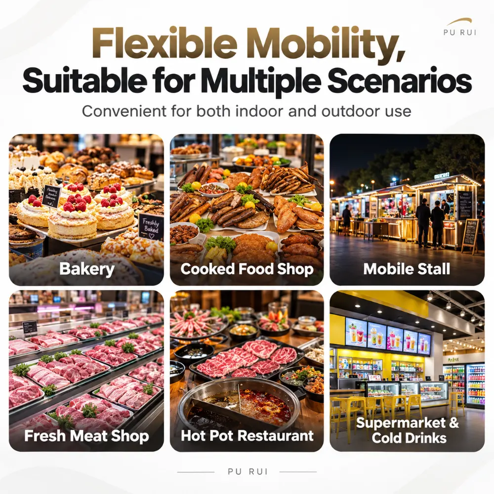 commercial tiered refrigerated ice display merchandiser