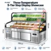 commercial triple temperature 5/6 tier deli, seafood & bbq refrigerated display counter