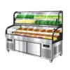 commercial triple temperature 5/6 tier deli, seafood & bbq refrigerated display counter
