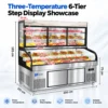 commercial triple temperature 5/6 tier deli, seafood & bbq refrigerated display counter