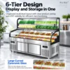 commercial triple temperature 5/6 tier deli, seafood & bbq refrigerated display counter