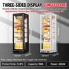 commercial upright cake display refrigerator with panoramic glass doors