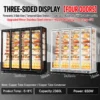commercial upright cake display refrigerator with panoramic glass doors