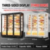 commercial upright cake display refrigerator with panoramic glass doors