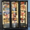 commercial upright cake display refrigerator with panoramic glass doors