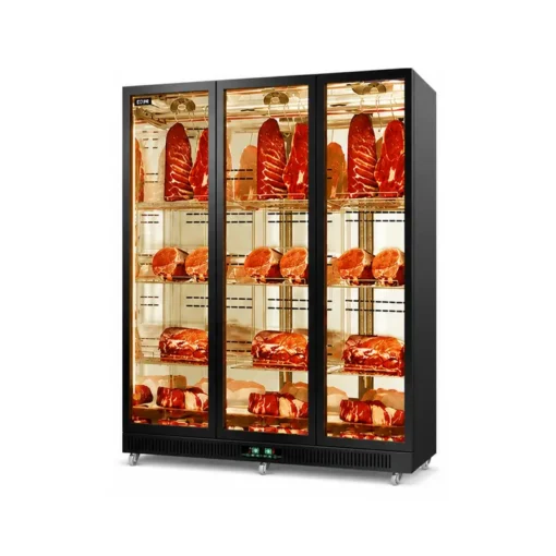 large capacity dry aging meat display cabinet with glass door | commercial beef aging refrigerator