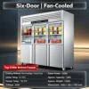large capacity dual temperature commercial glass door display refrigerator
