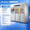 large capacity dual temperature commercial glass door display refrigerator