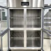 large capacity dual temperature commercial glass door display refrigerator