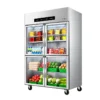 large capacity dual temperature commercial glass door display refrigerator