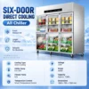 large capacity dual temperature commercial glass door display refrigerator