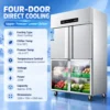 large capacity dual temperature commercial glass door display refrigerator