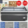 modular supermarket island freezer with sliding glass lids