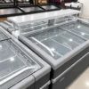 modular supermarket island freezer with sliding glass lids