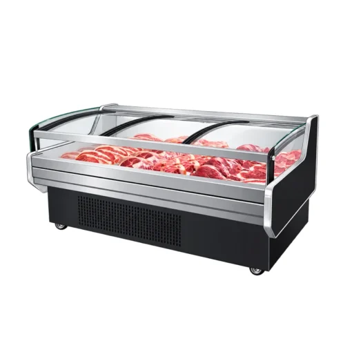 sliding glass lid meat display showcase, direct cooling commercial deli refrigerated counter
