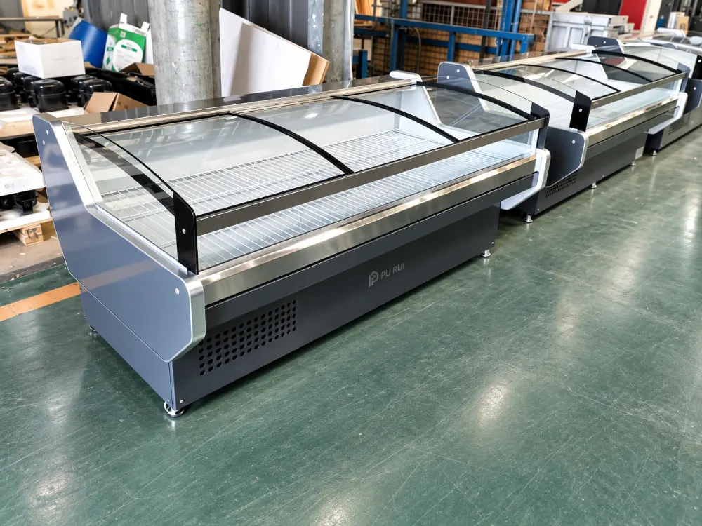 sliding glass lid meat display showcase, direct cooling commercial deli refrigerated counter